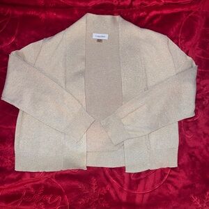 Calvin Klein Three-Quarter-Sleeve Glitter Shrug Cardigan ✨